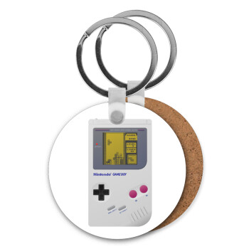 Gameboy, Μπρελόκ Ξύλινο στρογγυλό MDF Φ5cm