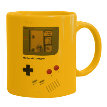 Gameboy, Ceramic coffee mug yellow, 330ml (1pcs)