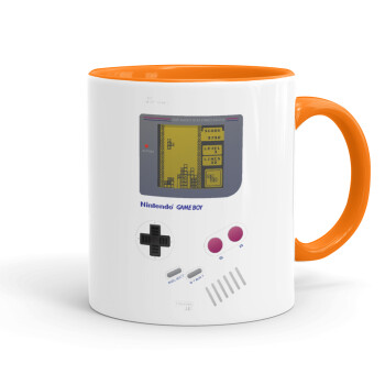 Gameboy, Mug colored orange, ceramic, 330ml