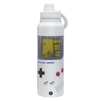 Gameboy, Θερμός 1L Ανοξείδωτο με Βάση Κινητού & Διπλά Τοιχώματα