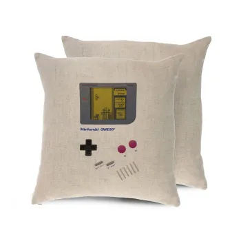 Gameboy, Μαξιλάρι καναπέ ΛΙΝΟ 40x40cm περιέχεται το  γέμισμα