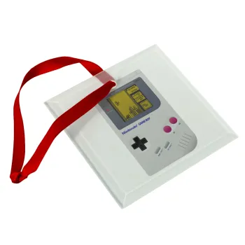 Gameboy, Στολίδι Χριστουγεννιάτικο στολίδι γυάλινο τετράγωνο 9x9cm