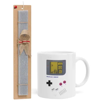 Gameboy, Easter Set, Ceramic Cup (330ml) & Easter aromatic flat candle (30cm) (GRAY)