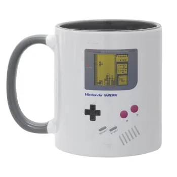 Gameboy, Κούπα χρωματιστή γκρι, κεραμική, 330ml