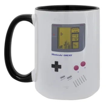 Gameboy, Κούπα Mega 15oz, κεραμική Μαύρη, 450ml