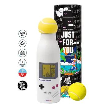 Gameboy, Μπάλα τένις μεταλλικό παγούρι θερμός, διπλού τοιχώματος, 550ml