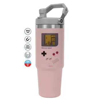 Gameboy, ΡΟΖ χρώματος Θερμός Ανοξείδωτο 890ml (30oz) με χερούλι