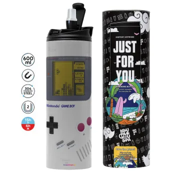 Gameboy, Tumbler stainless steel GREY 600ml