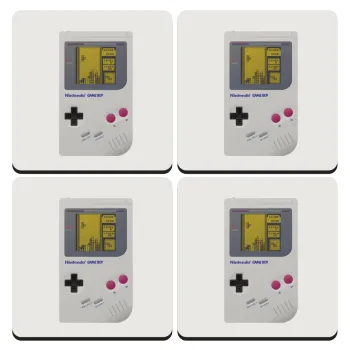 Gameboy, ΣΕΤ 4 Σουβέρ ξύλινα τετράγωνα (9cm)