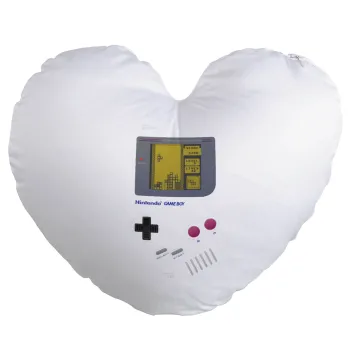 Gameboy, Μαξιλάρι καναπέ καρδιά 40x40cm περιέχεται το  γέμισμα