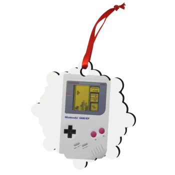 Gameboy, Christmas ornament snowflake wooden 7.5cm