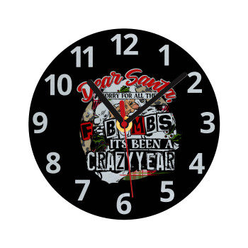 Dear Santa, sorry for all the F-bombs, Ρολόι τοίχου γυάλινο (20cm)