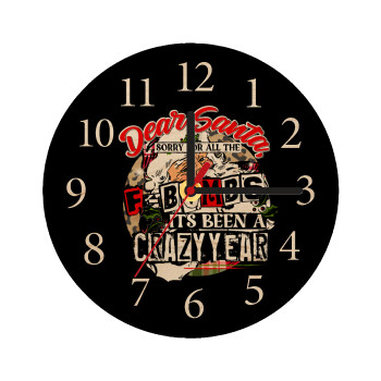 Dear Santa, sorry for all the F-bombs, Ρολόι τοίχου ξύλινο plywood (20cm)