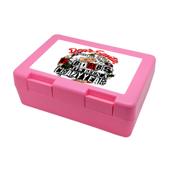 Dear Santa, sorry for all the F-bombs, Children's cookie container PINK 185x128x65mm (BPA free plastic)