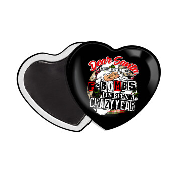 Dear Santa, sorry for all the F-bombs, Μαγνητάκι καρδιά (57x52mm)