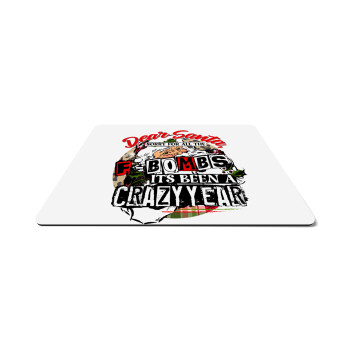 Dear Santa, sorry for all the F-bombs, Mousepad rect 27x19cm