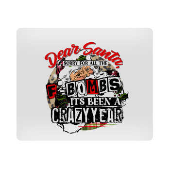 Dear Santa, sorry for all the F-bombs, Mousepad rect 23x19cm