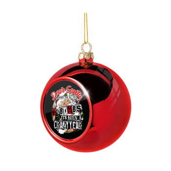 Dear Santa, sorry for all the F-bombs, Χριστουγεννιάτικη μπάλα δένδρου Κόκκινη 8cm