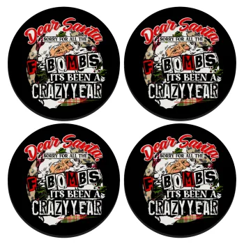 Dear Santa, sorry for all the F-bombs, ΣΕΤ 4 Σουβέρ ξύλινα στρογγυλά (9cm)