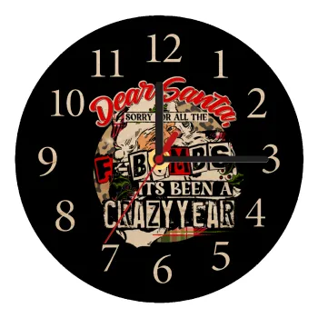 Dear Santa, sorry for all the F-bombs, Ρολόι τοίχου ξύλινο plywood (20cm)