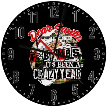 Dear Santa, sorry for all the F-bombs, Ρολόι τοίχου ξύλινο (30cm)