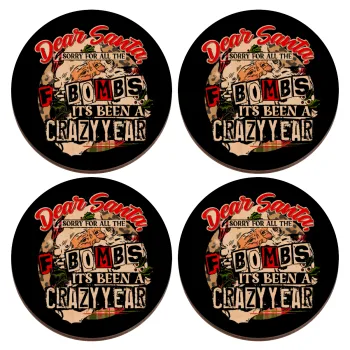 Dear Santa, sorry for all the F-bombs, ΣΕΤ x4 Σουβέρ ξύλινα στρογγυλά plywood (9cm)