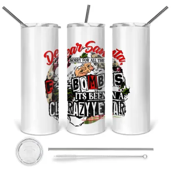 Dear Santa, sorry for all the F-bombs, Tumbler stainless steel 600ml, with metal straw & cleaning brush