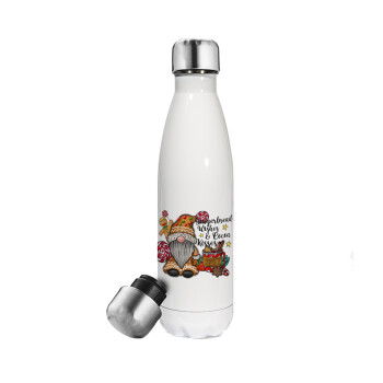 Gingerbread Wishes, Metal mug thermos White (Stainless steel), double wall, 500ml
