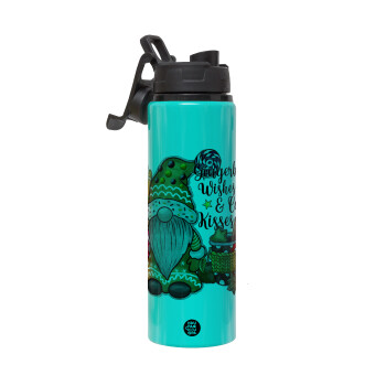 Gingerbread Wishes, Μεταλλικό παγούρι νερού με καπάκι ασφαλείας, αλουμινίου 850ml