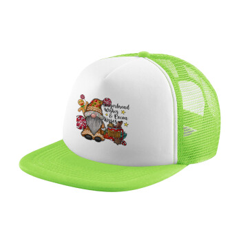 Gingerbread Wishes, Καπέλο παιδικό Soft Trucker με Δίχτυ Πράσινο/Λευκό