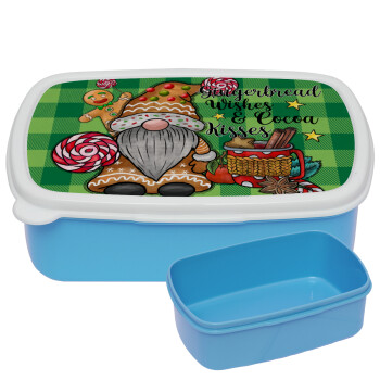 Gingerbread Wishes, ΜΠΛΕ παιδικό δοχείο φαγητού (lunchbox) πλαστικό (BPA-FREE) Lunch Βox M18 x Π13 x Υ6cm