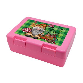 Gingerbread Wishes, Children's cookie container PINK 185x128x65mm (BPA free plastic)