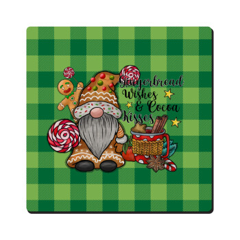 Gingerbread Wishes, Τετράγωνο μαγνητάκι ξύλινο 6x6cm