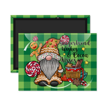 Gingerbread Wishes, Ορθογώνιο μαγνητάκι ψυγείου διάστασης 9x6cm