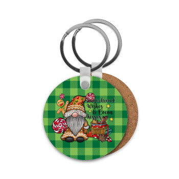 Gingerbread Wishes, Μπρελόκ Ξύλινο στρογγυλό MDF Φ5cm