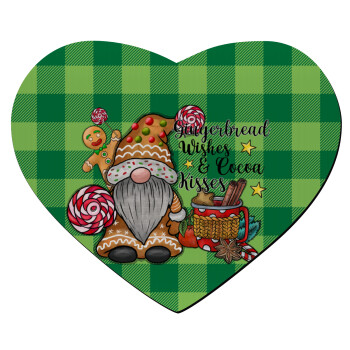 Gingerbread Wishes, Mousepad καρδιά 23x20cm
