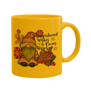 Gingerbread Wishes, Ceramic coffee mug yellow, 330ml (1pcs)