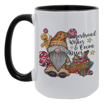Gingerbread Wishes, Κούπα Mega 15oz, κεραμική Μαύρη, 450ml