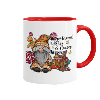 Gingerbread Wishes, Mug colored red, ceramic, 330ml