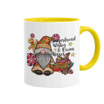 Gingerbread Wishes, Mug colored yellow, ceramic, 330ml