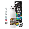 Soccer Metal mug thermos, double wall, 550ml
