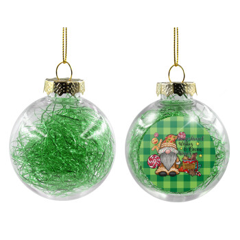 Gingerbread Wishes, Χριστουγεννιάτικη μπάλα δένδρου διάφανη με πράσινο γέμισμα 8cm