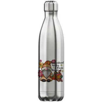 Gingerbread Wishes, Μεταλλικό παγούρι θερμός Inox (Stainless steel), διπλού τοιχώματος, 750ml