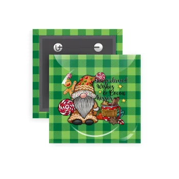 Gingerbread Wishes, Κονκάρδα παραμάνα τετράγωνη 5x5cm