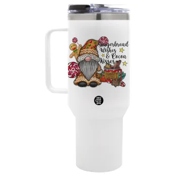Gingerbread Wishes, Mega Tumbler με καπάκι, διπλού τοιχώματος (θερμό) 1,2L