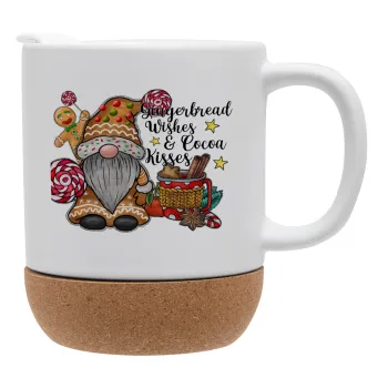 Gingerbread Wishes, Κούπα, κεραμική με βάση φελού και καπάκι (ΜΑΤ), 330ml