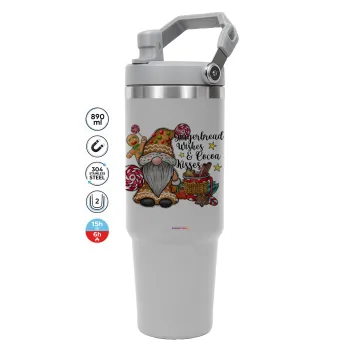 Gingerbread Wishes, ΓΚΡΙ χρώματος Θερμός Ανοξείδωτο 890ml (30oz) με χερούλι