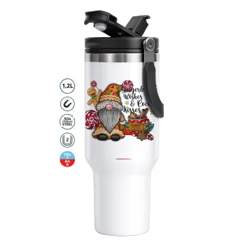 Gingerbread Wishes, Mega Tumbler με καπάκι, διπλού τοιχώματος (θερμό) 1,2L