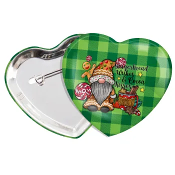 Gingerbread Wishes, Κονκάρδα παραμάνα καρδιά (57x52mm)