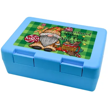 Gingerbread Wishes, Children's cookie container LIGHT BLUE 185x128x65mm (BPA free plastic)